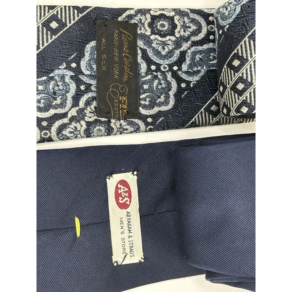 Pierre Cardin, Vintage Silk Ties, Lot Of 2, Solid‎ & Pattern